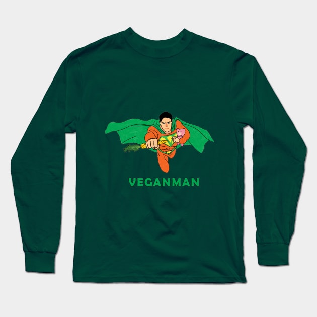 Veganman Long Sleeve T-Shirt by Réka Sajó
